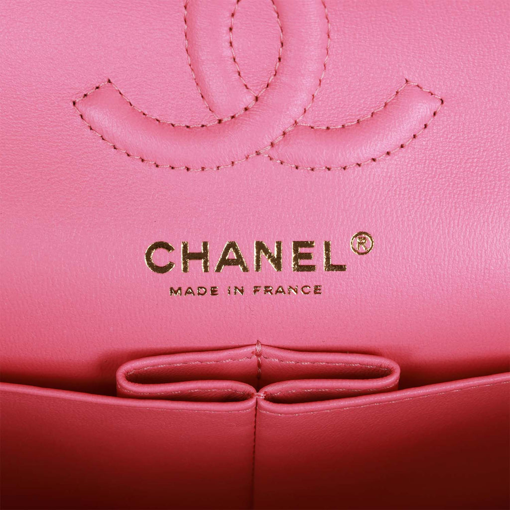 Chanel Small Classic Double Flap Bag Pink Caviar Light Gold Hardware