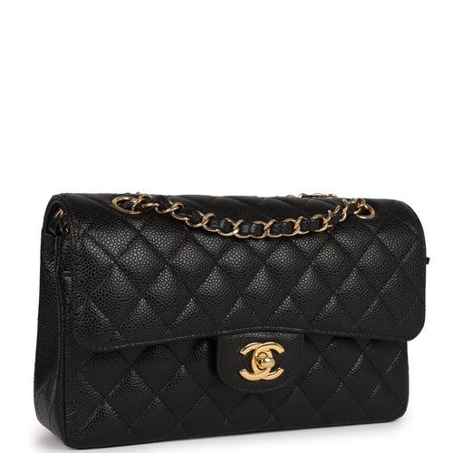 Chanel Small Classic Double Flap Black Caviar Gold Hardware