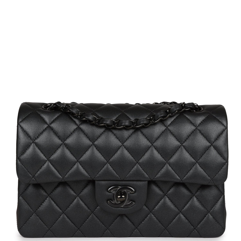 Chanel Small Classic Flap Bag in Black Lambskin with black hardware | Chanel  small classic, Classic flap bag, Chanel classic flap bag