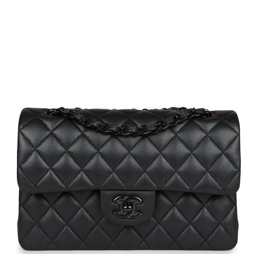 Chanel Small Classic Double Flap Bag SO Black Iridescent Lambskin Black Hardware