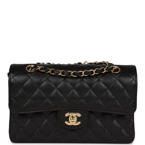 Chanel Small Classic Double Flap Black Caviar Gold Hardware