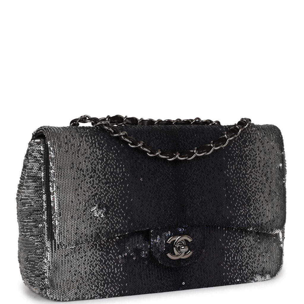 Rare Chanel Vintage Black Lambskin Big CC Small Classic Flap Bag