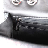 Pre-owned Chanel Small Classic Flap Bag Black and Silver Sequins Silver Hardware