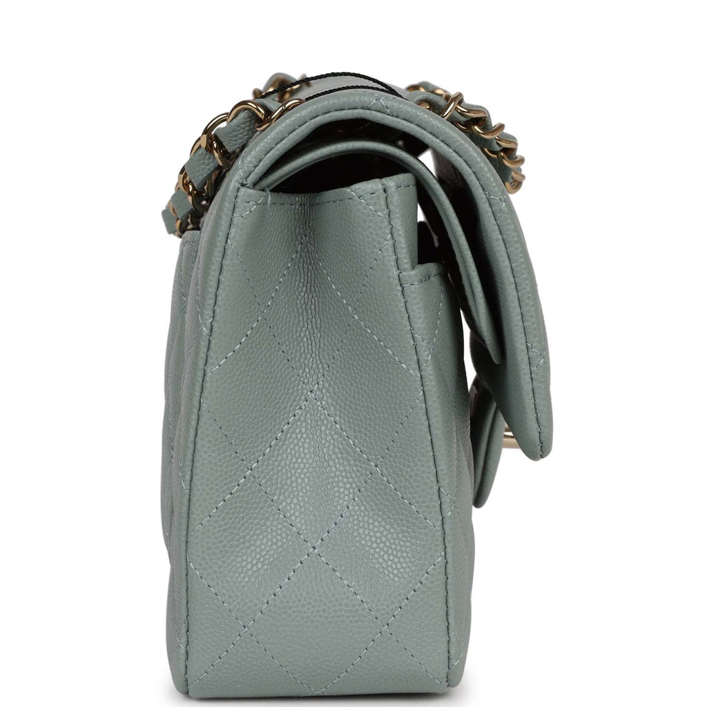 Chanel Small Classic Double Flap Bag Light Blue Caviar Light Gold