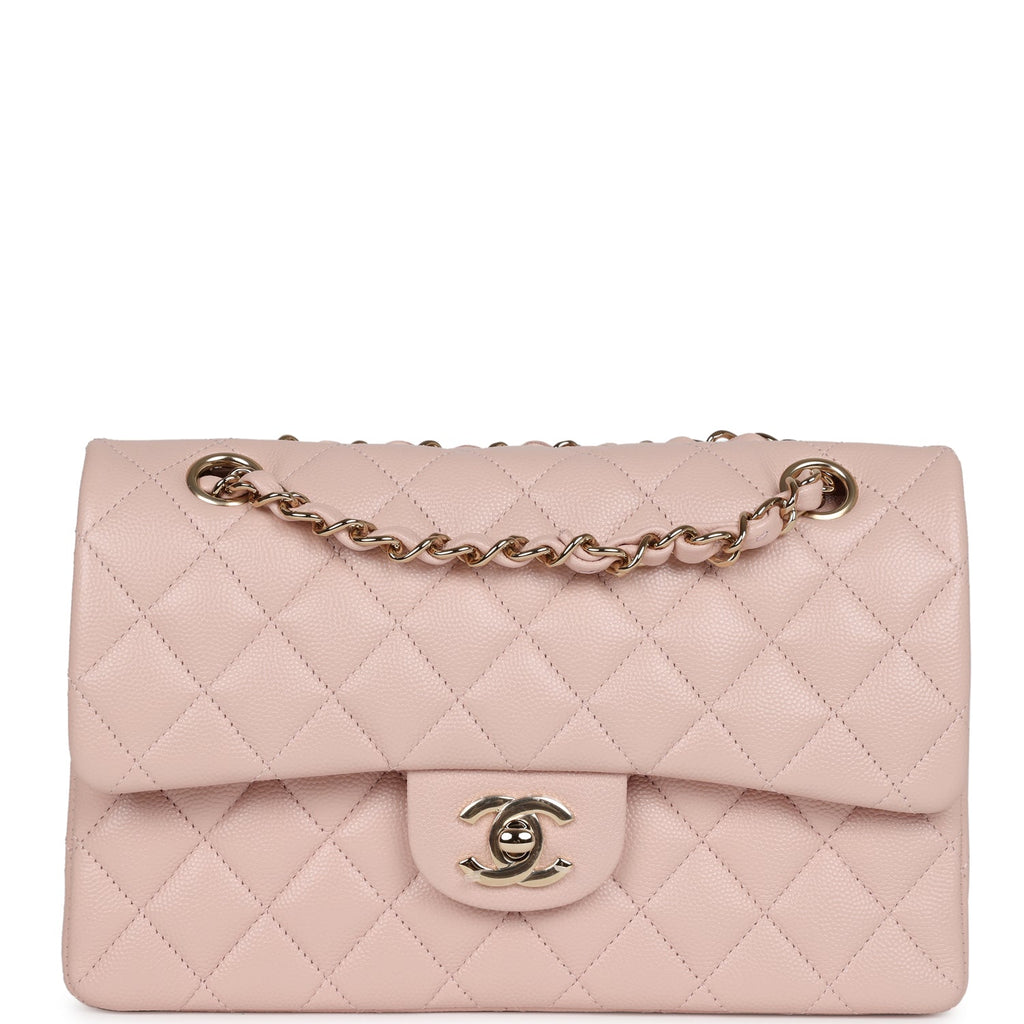 Chanel Small Classic Double Flap Bag Light Pink Caviar Gold Hardware –  Madison Avenue Couture