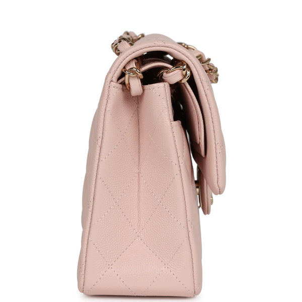 Chanel Small Classic Double Flap Bag Light Pink Caviar Gold Hardware ...