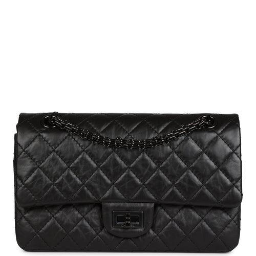 Chanel Small Reissue 226 2.55 SO Black Aged Calfskin Black Hardware