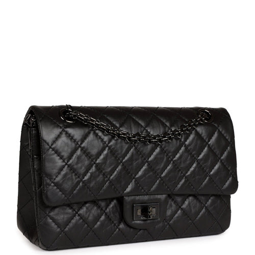 Chanel Small Reissue 226 2.55 SO Black Aged Calfskin Black Hardware
