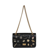 Chanel Small Reissue 225 2.55 Double Flap Lucky Charms Black Aged Calfskin Antique Gold Hardware