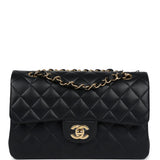 Chanel Small Classic Double Flap Black Lambskin Gold Hardware