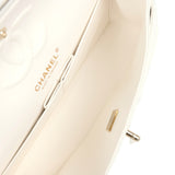 Chanel Small Classic Double Flap White Caviar Light Gold Hardware