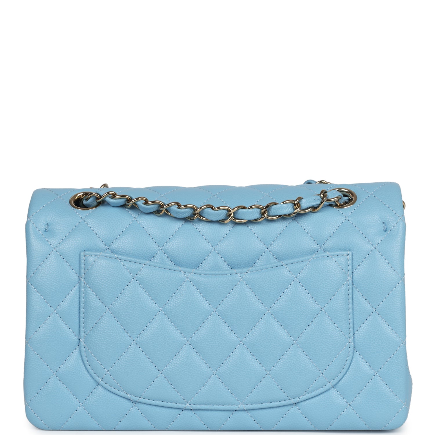 Chanel Small Classic Double Flap Bag Light Blue Caviar Gold Hardware ...