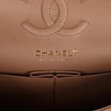 Chanel Small Classic Double Flap Dark Beige Caviar Light Gold Hardware