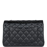 Pre-owned Chanel Small Classic Double Flap Bag SO Black Iridescent Lambskin Black Hardware