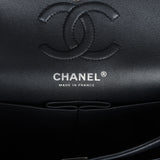 Pre-owned Chanel Small Classic Double Flap Bag SO Black Iridescent Lambskin Black Hardware