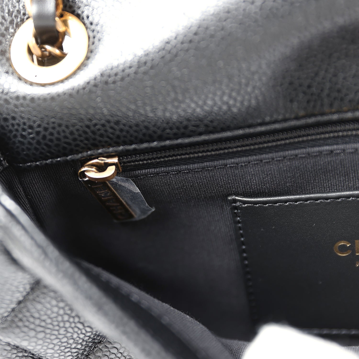flap bag mini 20cm white caviar gold hardware