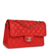 Chanel Small Classic Double Flap Bag Red Shiny Caviar Light Gold Hardware