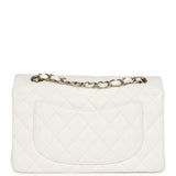 Chanel Small Classic Double Flap White Caviar Light Gold Hardware