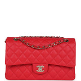 Chanel Small Classic Double Flap Red Caviar Light Gold Hardware