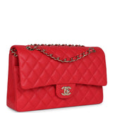 Chanel Small Classic Double Flap Red Caviar Light Gold Hardware