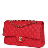 Chanel Small Classic Double Flap Red Caviar Light Gold Hardware