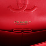 Chanel Small Classic Double Flap Red Caviar Light Gold Hardware