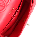 Chanel Small Classic Double Flap Red Caviar Light Gold Hardware