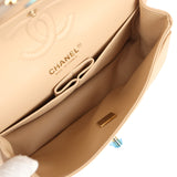 Chanel Small Classic Double Flap Bag Beige Caviar Gold Hardware