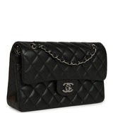 Pre-owned Chanel Small Classic Double Flap Bag Black Iridescent Caviar Ruthenium Hardware