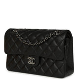 Pre-owned Chanel Small Classic Double Flap Bag Black Iridescent Caviar Ruthenium Hardware