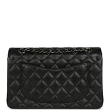 Pre-owned Chanel Small Classic Double Flap Bag Black Iridescent Caviar Ruthenium Hardware