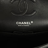 Pre-owned Chanel Small Classic Double Flap Bag Black Iridescent Caviar Ruthenium Hardware