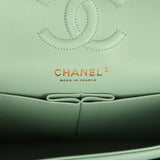 Chanel Small Classic Double Flap Bag Green Caviar Light Gold Hardware