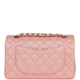 Chanel Small Classic Double Flap Bag Pink Iridescent Caviar Light Gold Hardware