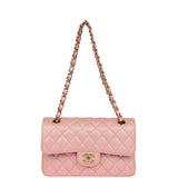 Chanel Small Classic Double Flap Bag Pink Iridescent Caviar Light Gold Hardware