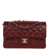 Chanel Small Classic Double Flap Bag Burgundy Shiny Caviar Light Gold Hardware - Thumbnail View 1