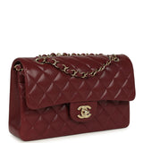 Chanel Small Classic Double Flap Bag Burgundy Shiny Caviar Light Gold Hardware - Thumbnail View 2