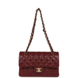 Chanel Small Classic Double Flap Bag Burgundy Shiny Caviar Light Gold Hardware - Thumbnail View 7
