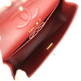Chanel Small Classic Double Flap Bag Burgundy Shiny Caviar Light Gold Hardware - Thumbnail View 9
