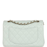 Chanel Small Classic Double Flap Bag Light Blue Shiny Caviar Light Gold Hardware