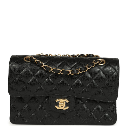Chanel Small Classic Double Flap Bag Black Caviar Gold Hardware