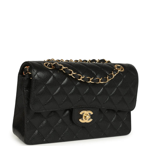 Chanel Small Classic Double Flap Bag Black Caviar Gold Hardware
