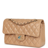 Chanel Small Classic Double Flap Dark Beige Lambskin Gold Hardware - Thumbnail View 5