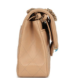 Chanel Small Classic Double Flap Dark Beige Lambskin Gold Hardware - Thumbnail View 3