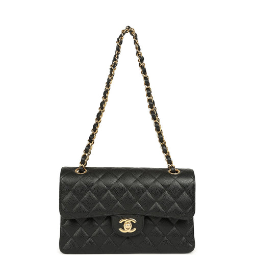 Chanel Small Classic Double Flap Bag Black Caviar Gold Hardware