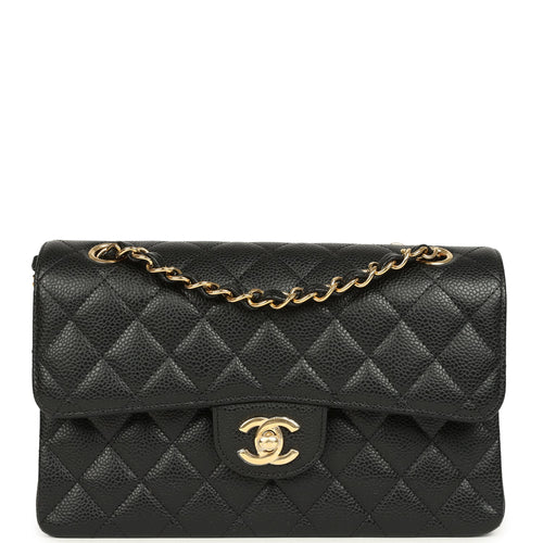 Chanel Small Classic Double Flap Bag Black Caviar Gold Hardware