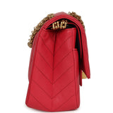 Chanel Small Reissue 225 2.55 Double Flap Bag Pink Chevron Calfskin Antique Gold Hardware