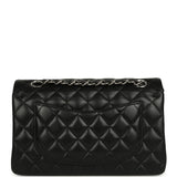 Pre-owned Chanel Small Classic Double Flap Bag Black Lambskin Silver Hardware
