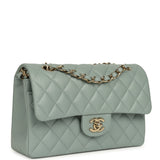 Chanel Small Classic Double Flap Bag Blue Caviar Light Gold Hardware