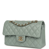 Chanel Small Classic Double Flap Bag Blue Caviar Light Gold Hardware